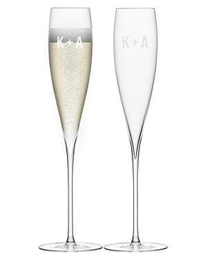 LSA Monogrammed Savoy Champagne Flutes