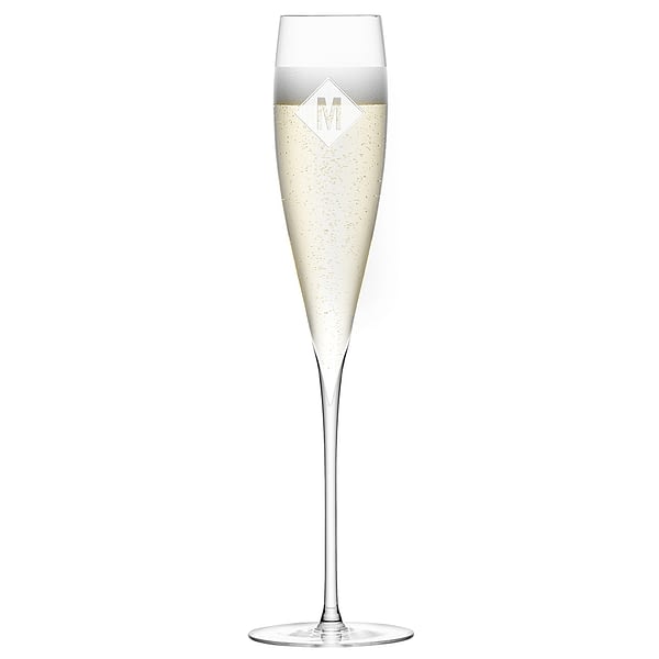 LSA Monogrammed Savoy Champagne Flutes