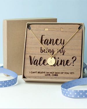 Personalised Will You Be My Valentine Necklace & Keepsake