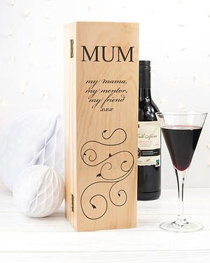 Mother's Day Wine Box With Swirls