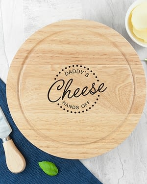 Personalised 'Hands Off' Cheese Board Set