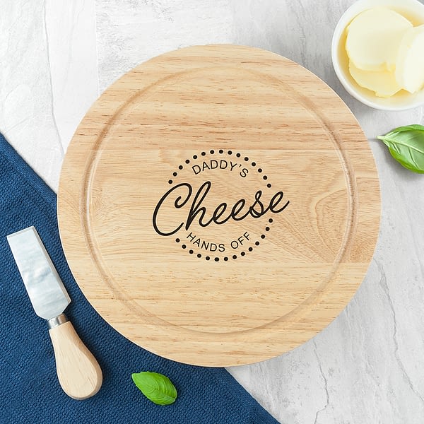 Personalised 'Hands Off' Cheese Board Set