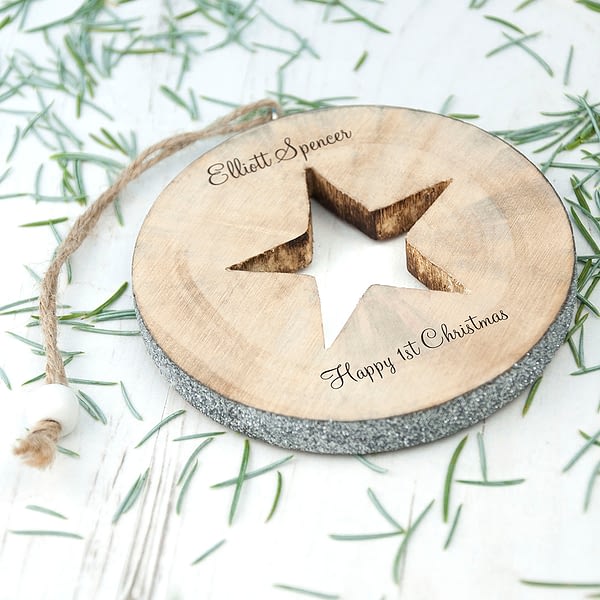 Personalised Sparkle Star Christmas Decoration