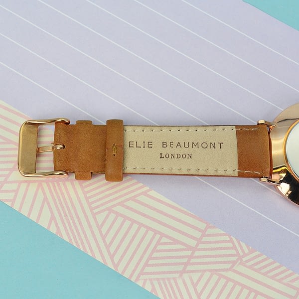 Modern - Vintage Personalised Leather Watch in Camel