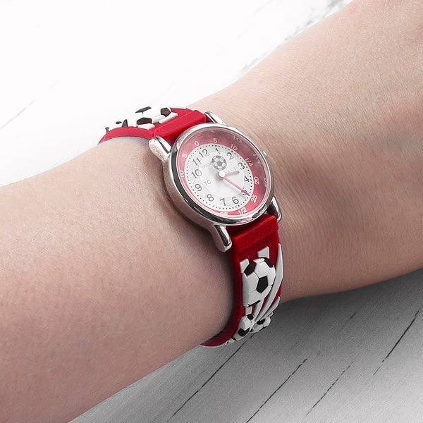 Kids Personalised Red Football Watch