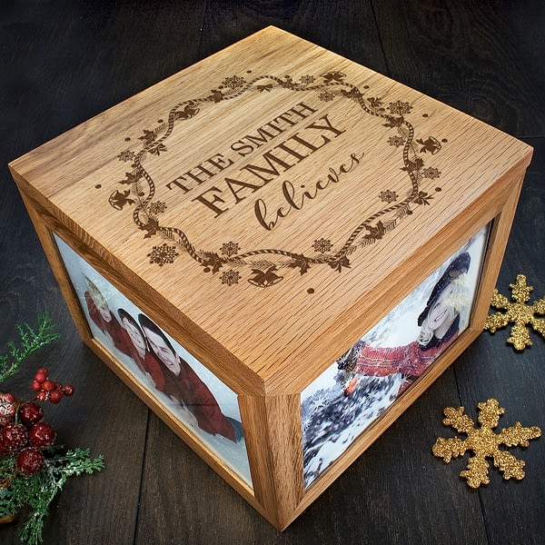 Personalised Our Family Believes Christmas Memory Box