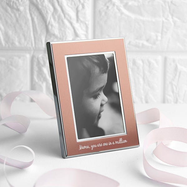 Personalised Small Rose Gold Metal Photo Frame