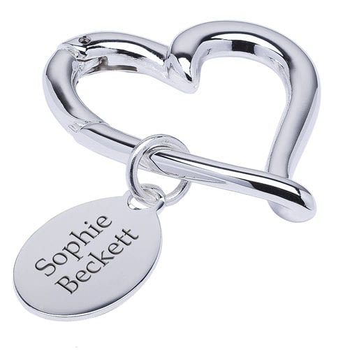 Silver Plated Beating Heart Keyring