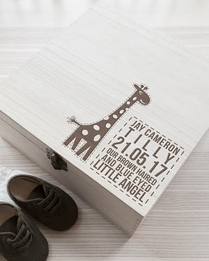 Personalised Baby Giraffe Keepsake Box