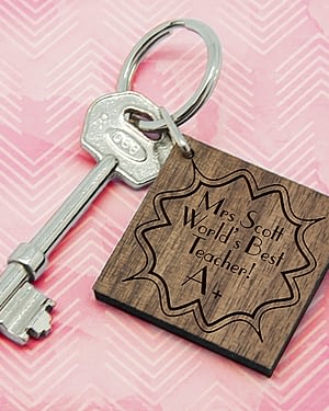 Personalised A+ Teacher Square Keyring