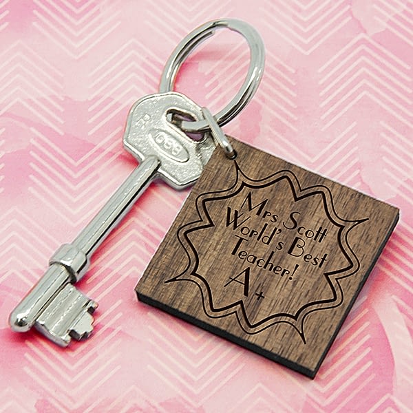 Personalised A+ Teacher Square Keyring