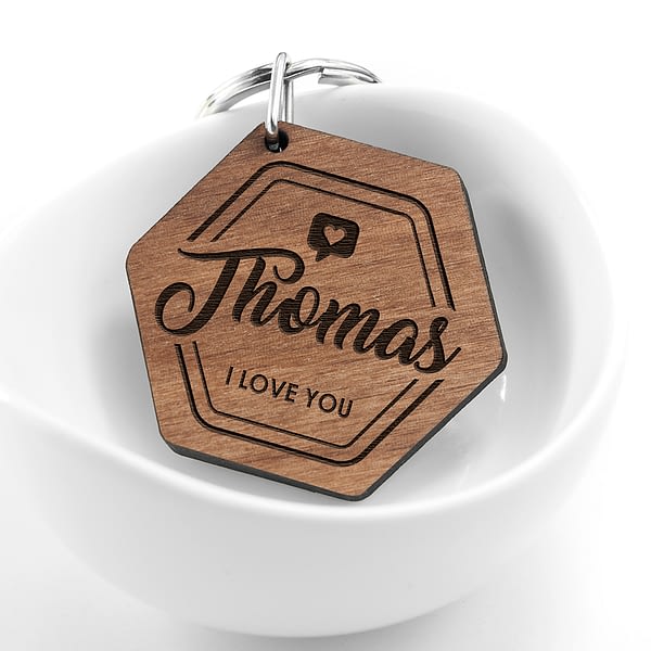 Personalised 'I Love You' Engraved Keyring