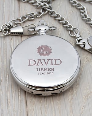 Personalised Groomsman Monogram Collection Pocket Watch