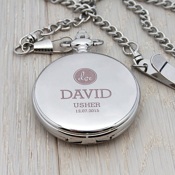 Personalised Groomsman Monogram Collection Pocket Watch