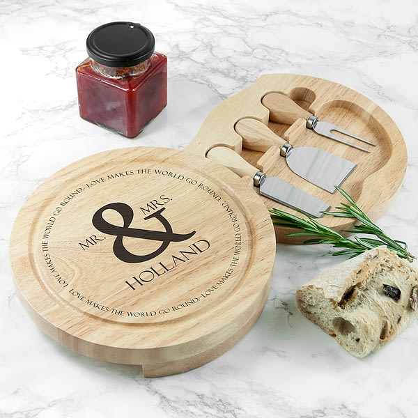 Love Makes The World Go Round Cheese Board Set