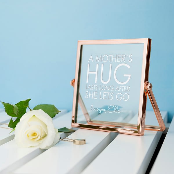 Engraved Never Let Go Rose Gold Frame