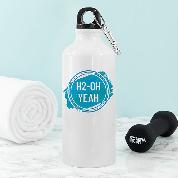 Personalised White Water Bottle