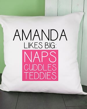 Personalised Pink This Baby Likes Cushion Cover