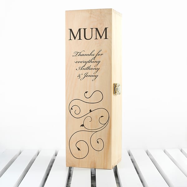 Mother's Day Wine Box With Swirls