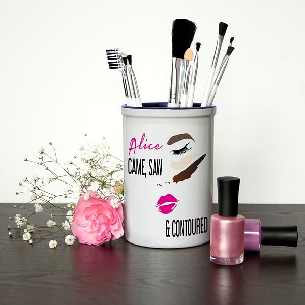 She Came She Saw She Contoured Personalised Make Up Brush Holder