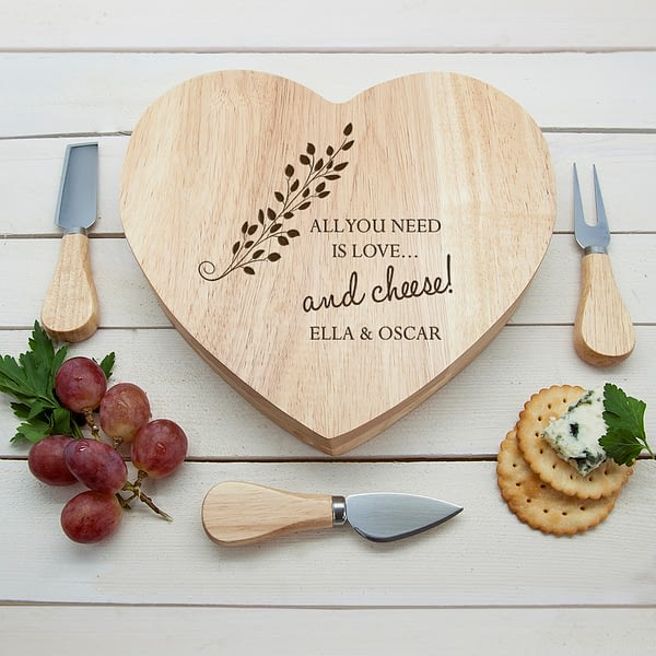 'All You Need is Love' Heart Cheese Board