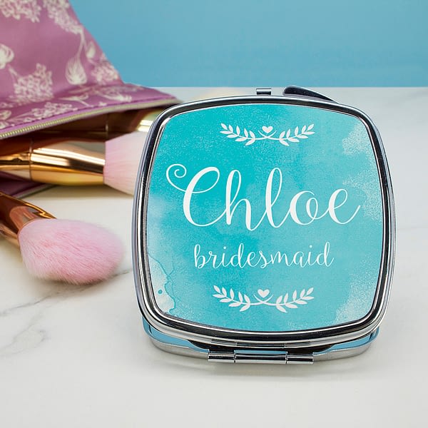 Personalised Wedding-Glam Compact Mirrors - Square