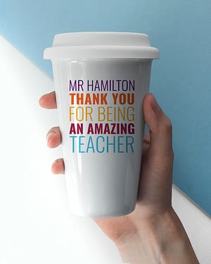 Personalised Amazing Teacher Travel Mug