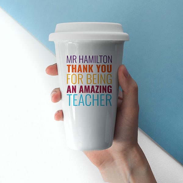 Personalised Amazing Teacher Travel Mug