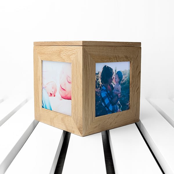 Personalised Happy Mother's Day Oak Photo Cube