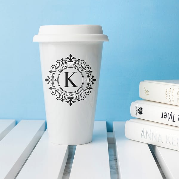 Personalised Monogrammed Ceramic Travel Mug