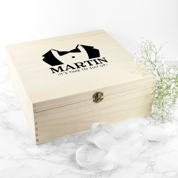 Personalised Suit Up Wedding Box