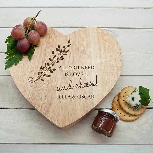 'All You Need is Love' Heart Cheese Board