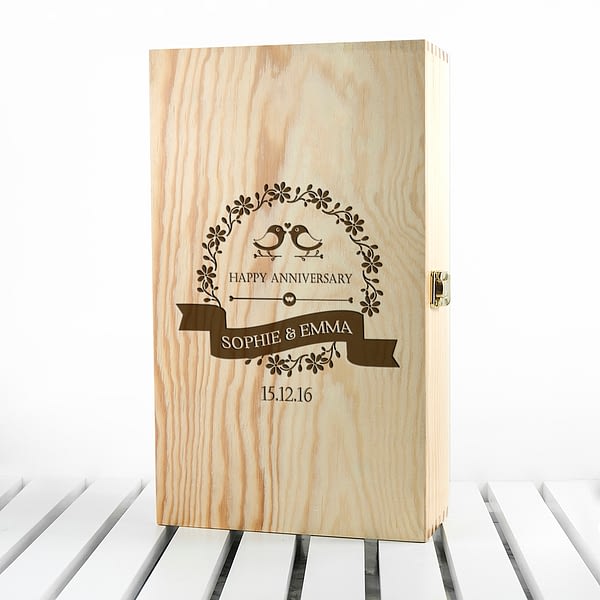 Personalised Happy Anniversary Wine Box