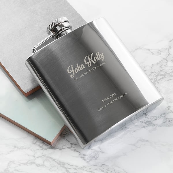 Best Man The Speech Hip Flask