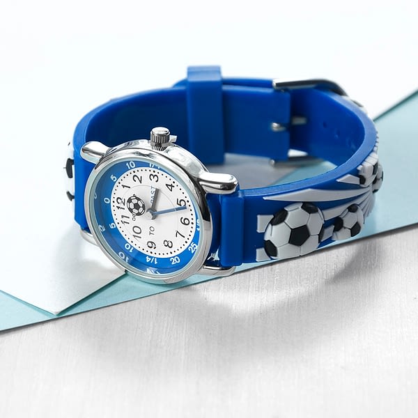 Kids Personalised Blue Football Watch