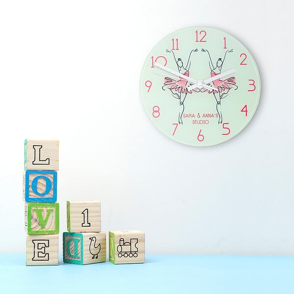 Graceful Ballet Dancer Personalised Wall Clock