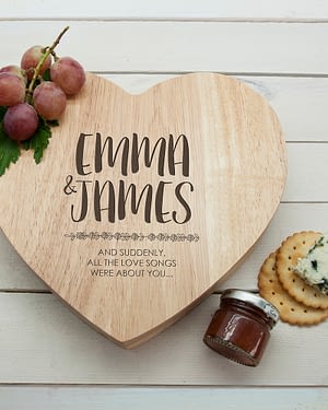 Engraved All About You Heart Cheese Board