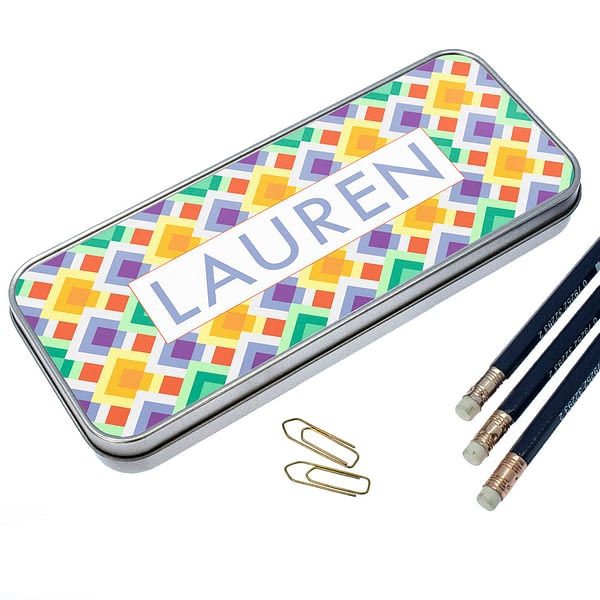 Funky Diamond Pattern Pencil Case