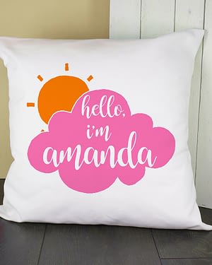 Personalised Baby On Cloud Cushion Cover