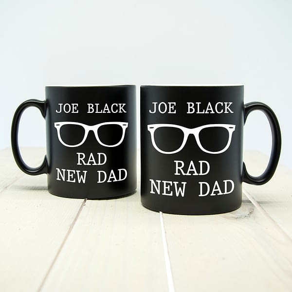 Rad New Dad Black Matte Mug