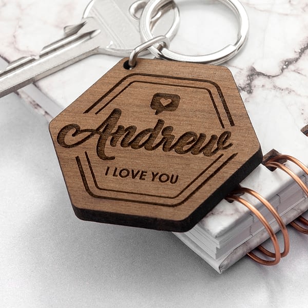 Personalised 'I Love You' Engraved Keyring