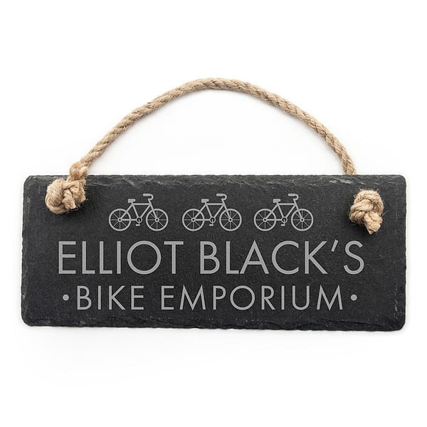 Personalised I Bloody Love My Bicycle Slate Hanging Sign