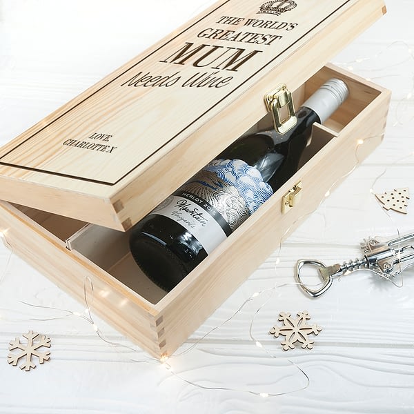 Personalised World's Greatest Mum Wine Box