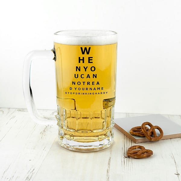 Opticians Chart Beer Glass Tankard