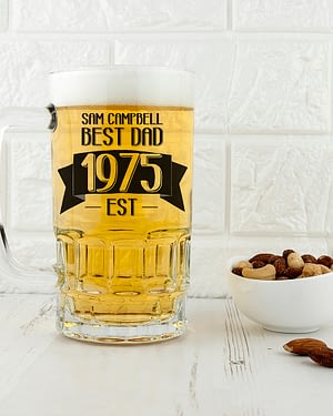 Dad Established In Beer Glass Tankard