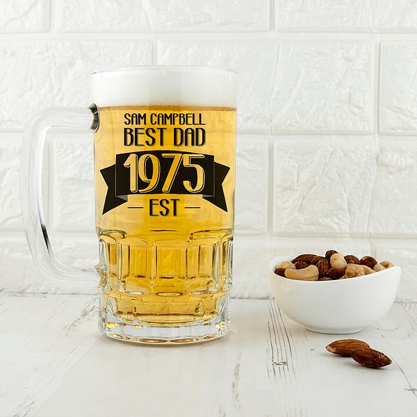 Dad Established In Beer Glass Tankard