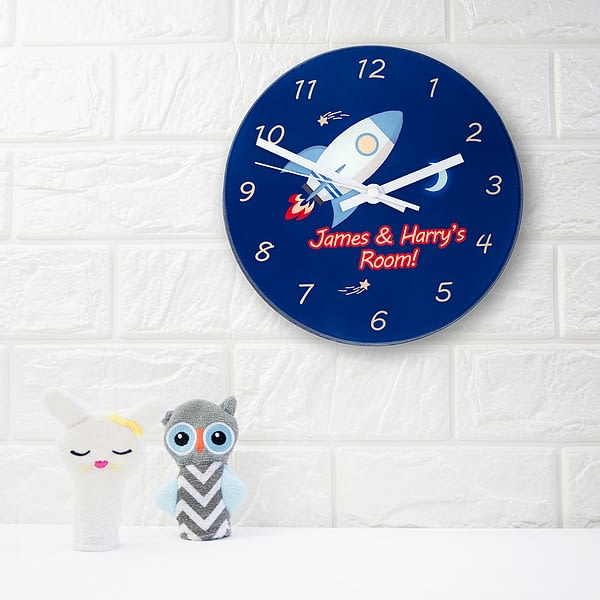 Rocket To The Moon Personalised Wall Clock