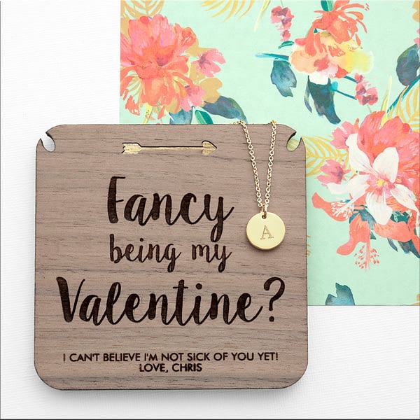 Personalised Will You Be My Valentine Necklace & Keepsake