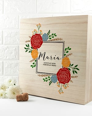 Personalised Vibrant Flower Frame Bridesmaid Box