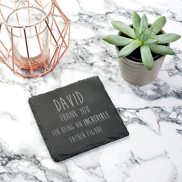 Incredible Father Figure Square Slate Keepsake